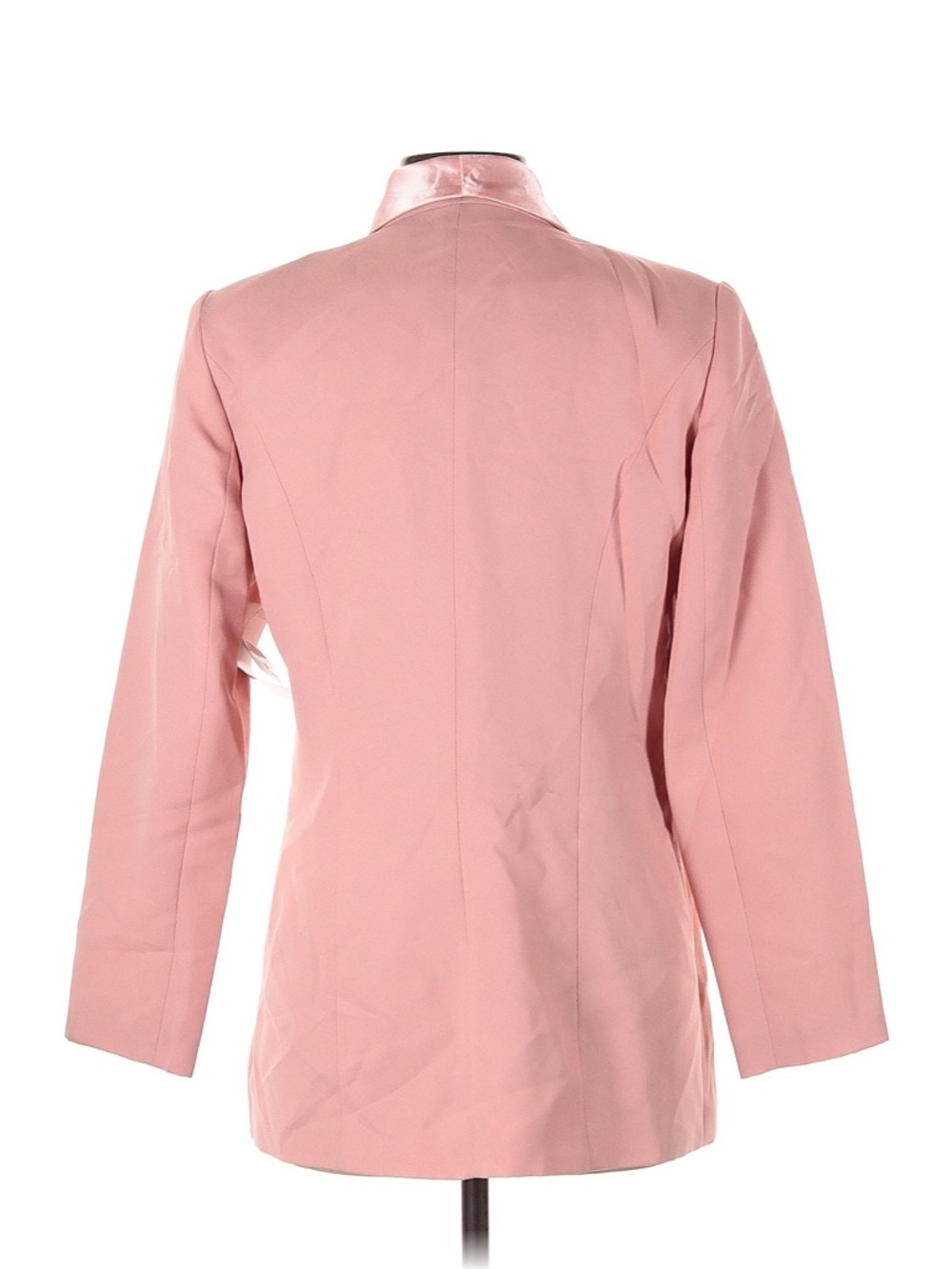 Size 10 Lew Magram Pink Satin-Trim Women's Blazer Jacket - Picture 2 of 3